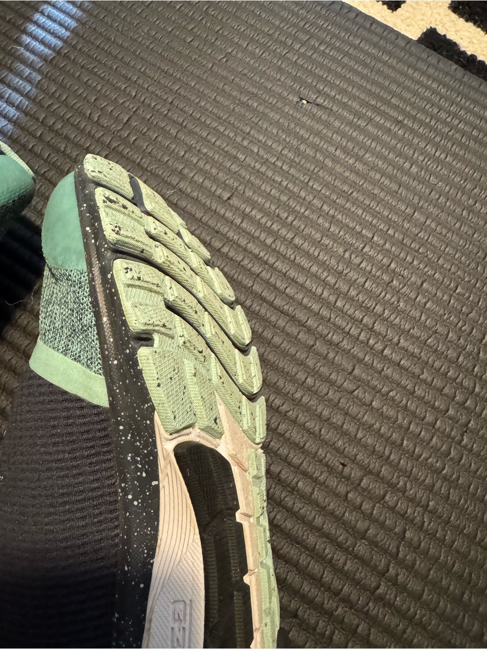Under Armour Mint Green Athletic Sneaker with Black Speckled Midsole